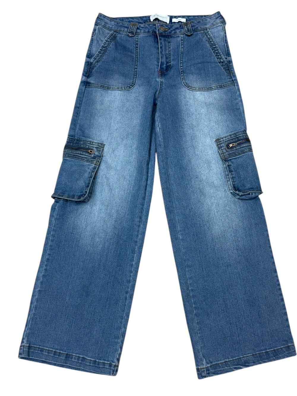 RE Generation Blue Wide Leg Cargo Jeans Size 9/29 Y2K Style Cargo Jeans